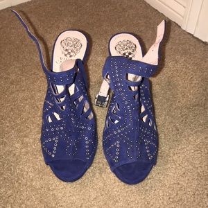 Vince Camuto blue studded heels